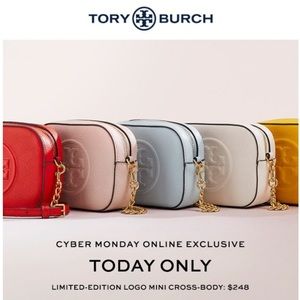 ✖️SOLD✖TORY BURCH BOMBE LOGO ROUND CROSS-BODY NWOT